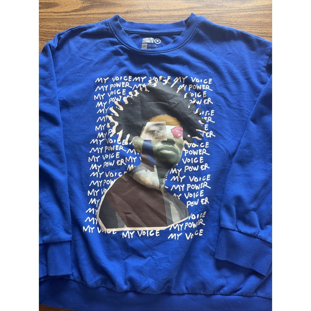 Target Black History Month My Voice My Power Sweatshirt Mens 2XL Blue Pullover